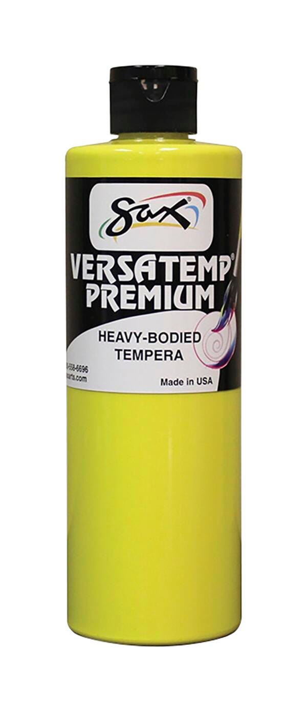 Sax Versatemp Premium Heavy-Bodied Tempera Paint, 1 Pint, Yellow 1592708